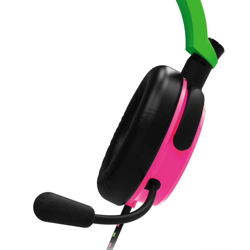 4Gamers 3.5mm Jack | Wired Gaming Over-Ear Headset | Multi-Platform Support | Neon Green/Pink