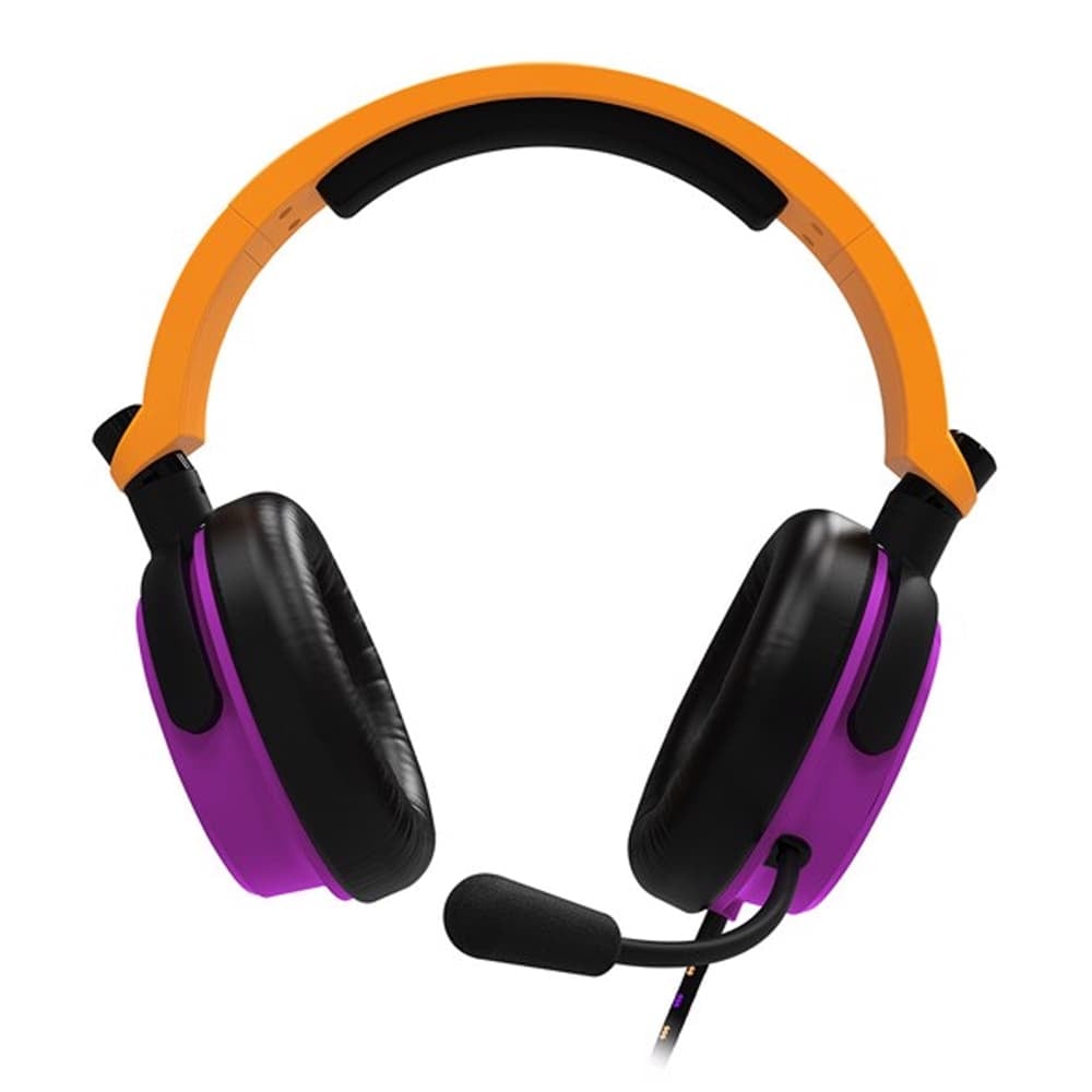 4Gamers 3.5mm Jack Over-Ear Wired Gaming Headset For Switch |Xbox|PS4/PS5|Pc Neon Orange/Purple