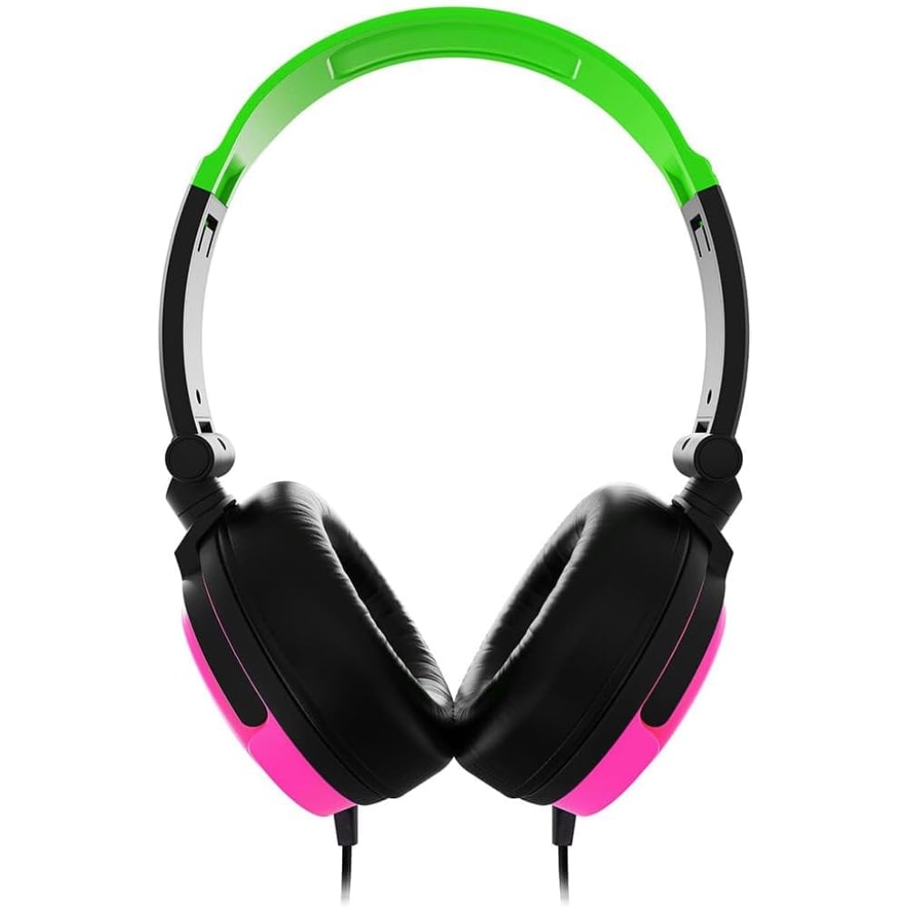 4Gamers Wired Gaming Over-Ear Headset Neon Green/Pink