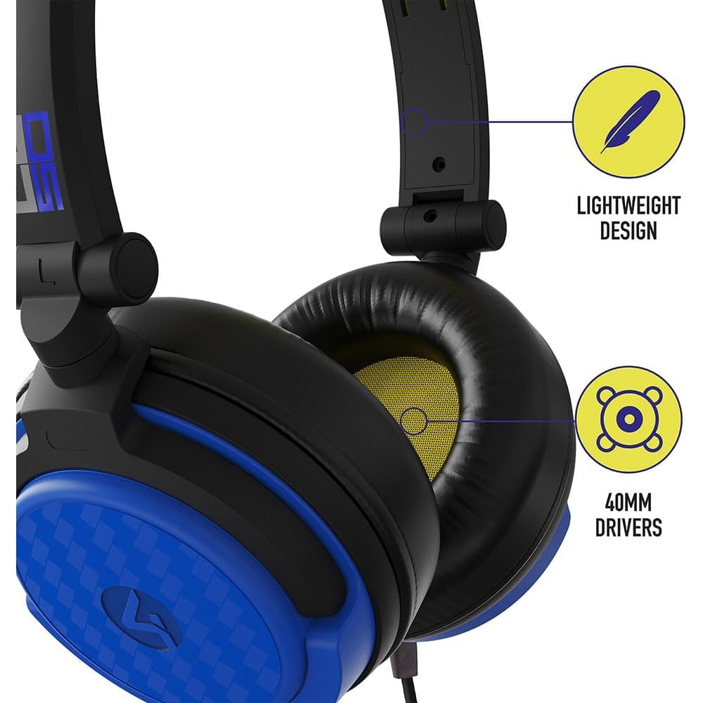 4Gamers Wired Gaming | Over-Ear Headset | Wired Connection | Neon Yellow/Blue