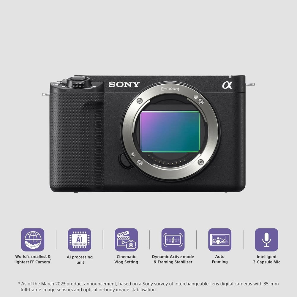 Sony Alpha 12.1 MP 4K 120p Recording Full-Frame Interchangeable-Lens Mirrorless vlog Camera Black