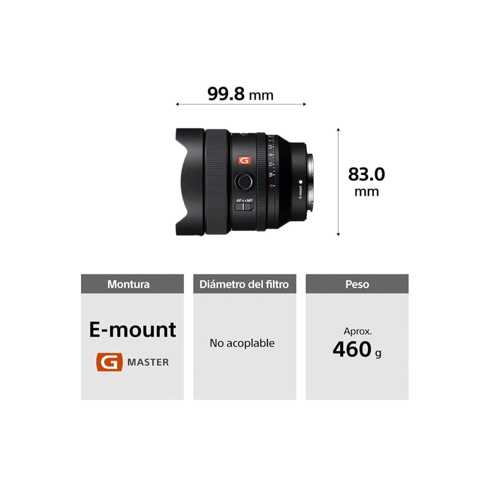 Sony FE 14mm | SEL14F18GM | F1.8 GM | Ultra-Wide Prime Lens | Full-Frame E-Mount | Black