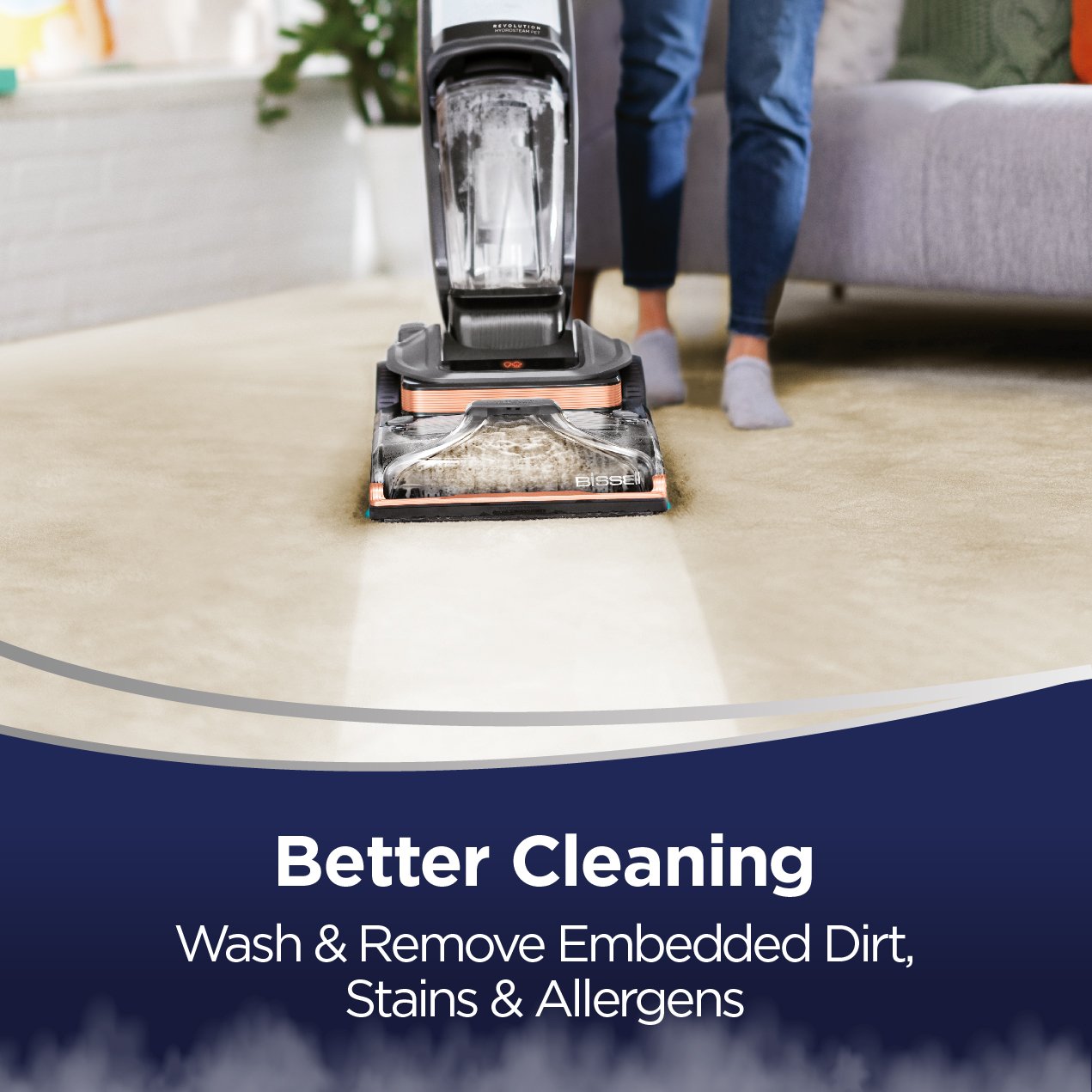Bissell Revolution HydroSteam (3672E) Carpet Cleaner | Steam Cleaning Technology | Titanium