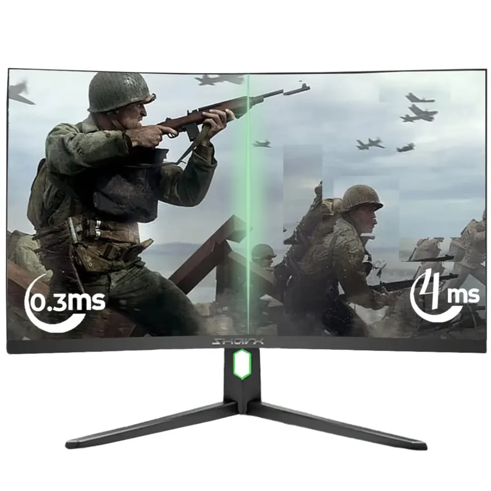 Sharx 27 Inch 200Hz Curved VA IPS FHD 0.3ms Response Time HDMI 2.1 G-Sync Compatible Gaming Monitor Black