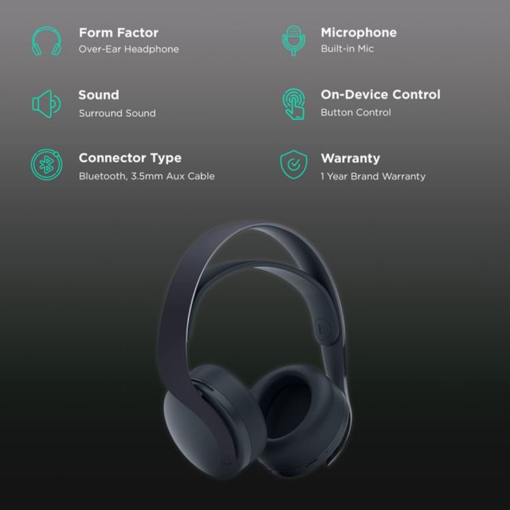 Sony PS5 Pulse 3D (CFI-ZWH1) | Wireless Gaming Over-Ear Headset | Dual Noise-Cancelling Mics | Black