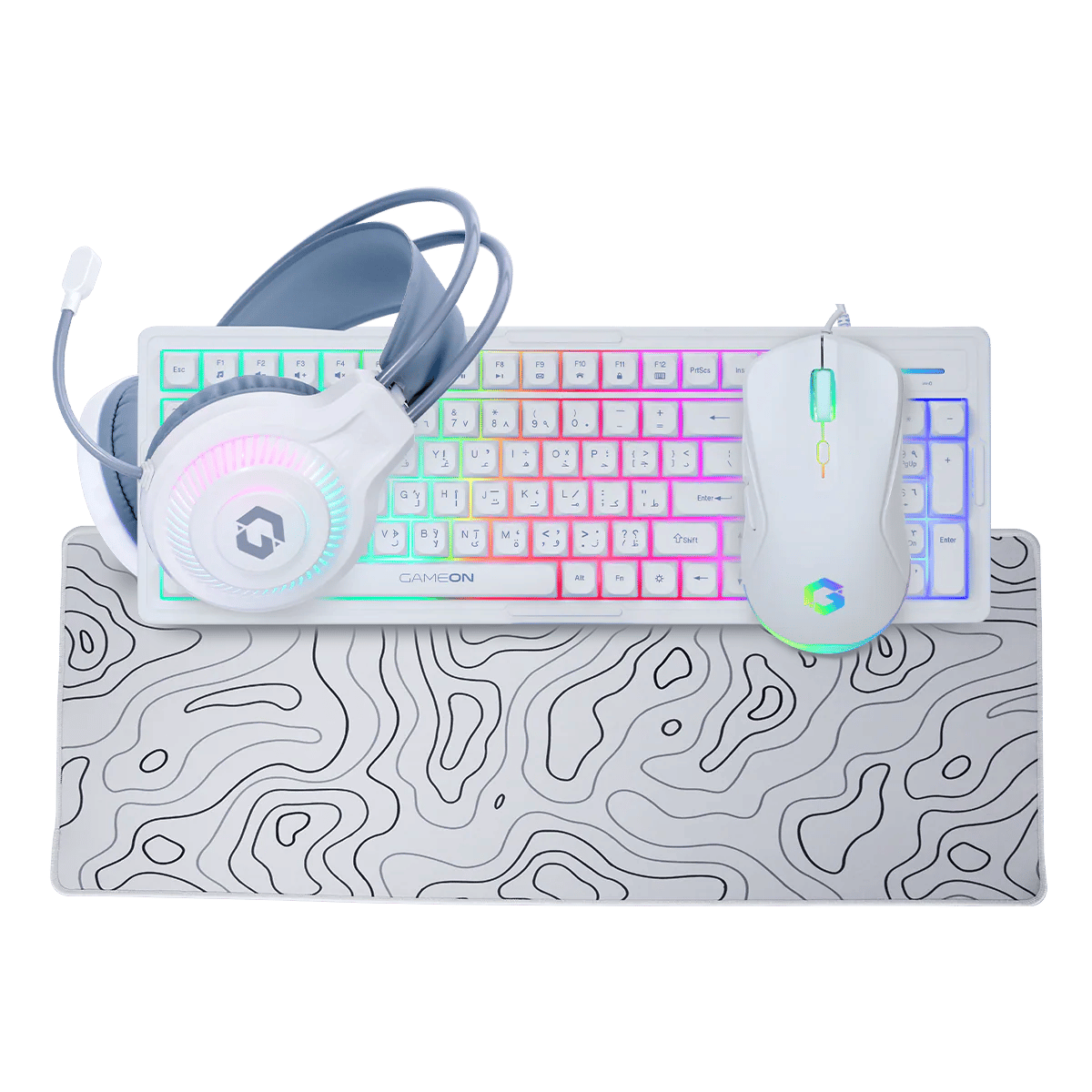 GAMEON GO-CYPHERW-XL All-In-One Bundle (Keyboard, Headset, Mouse & Mousepad) |White