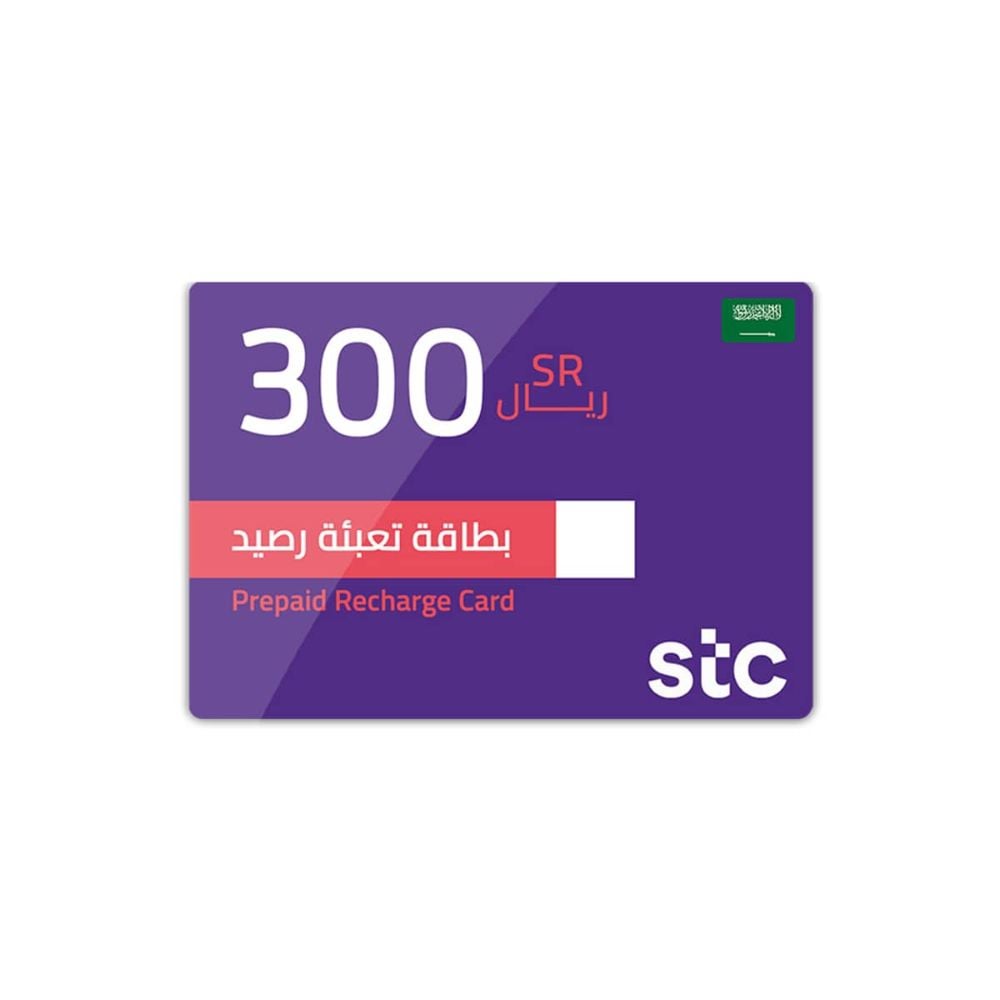 STC Prepaid Recharge Card KSA 300 SAR Blue/Red