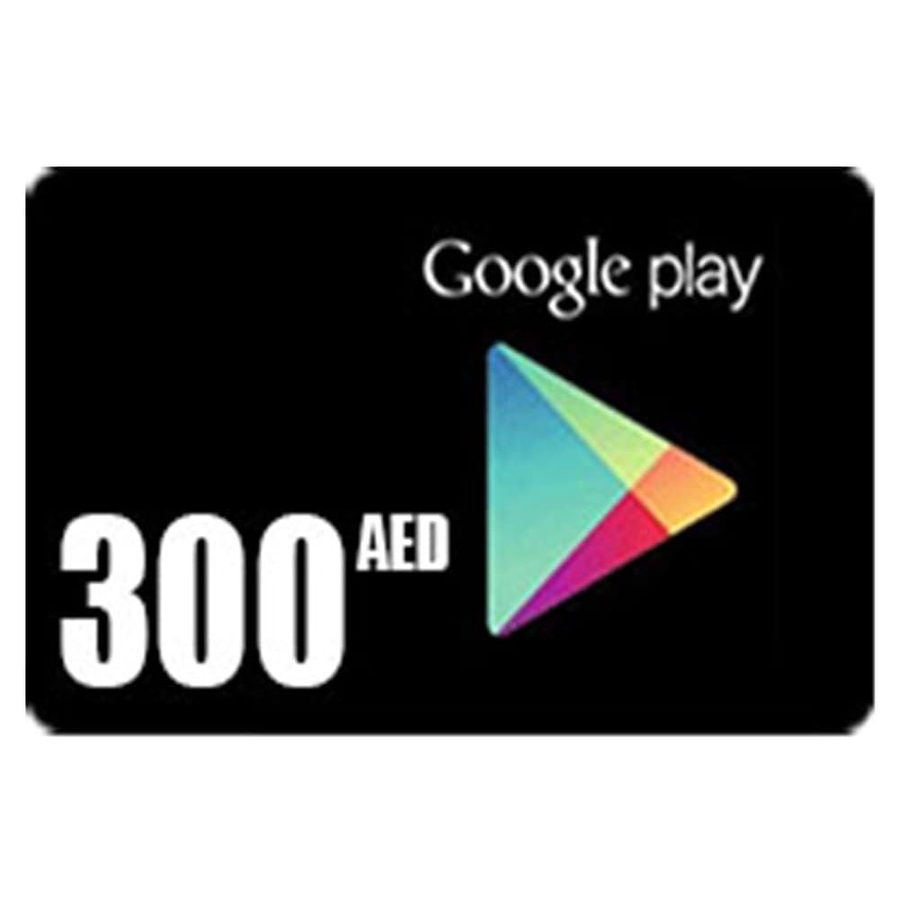 بطاقة هدايا جوجل بلاي الإمارات 300 درهم إماراتي إرسال الكود الرقمي بالبريد الإلكتروني أسود