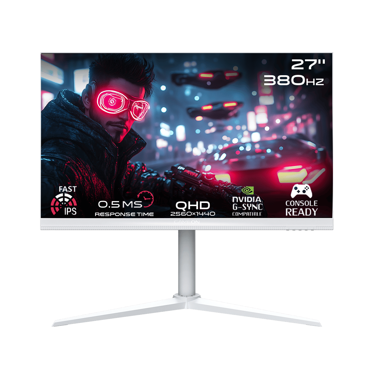 GAMEON GOAP27QHD380IPS Artic Pro Series 27" QHD, 380Hz, MPRT 0.5ms, HDMI 2.1, Fast IPS Gaming Monitor (Support PS5) |White