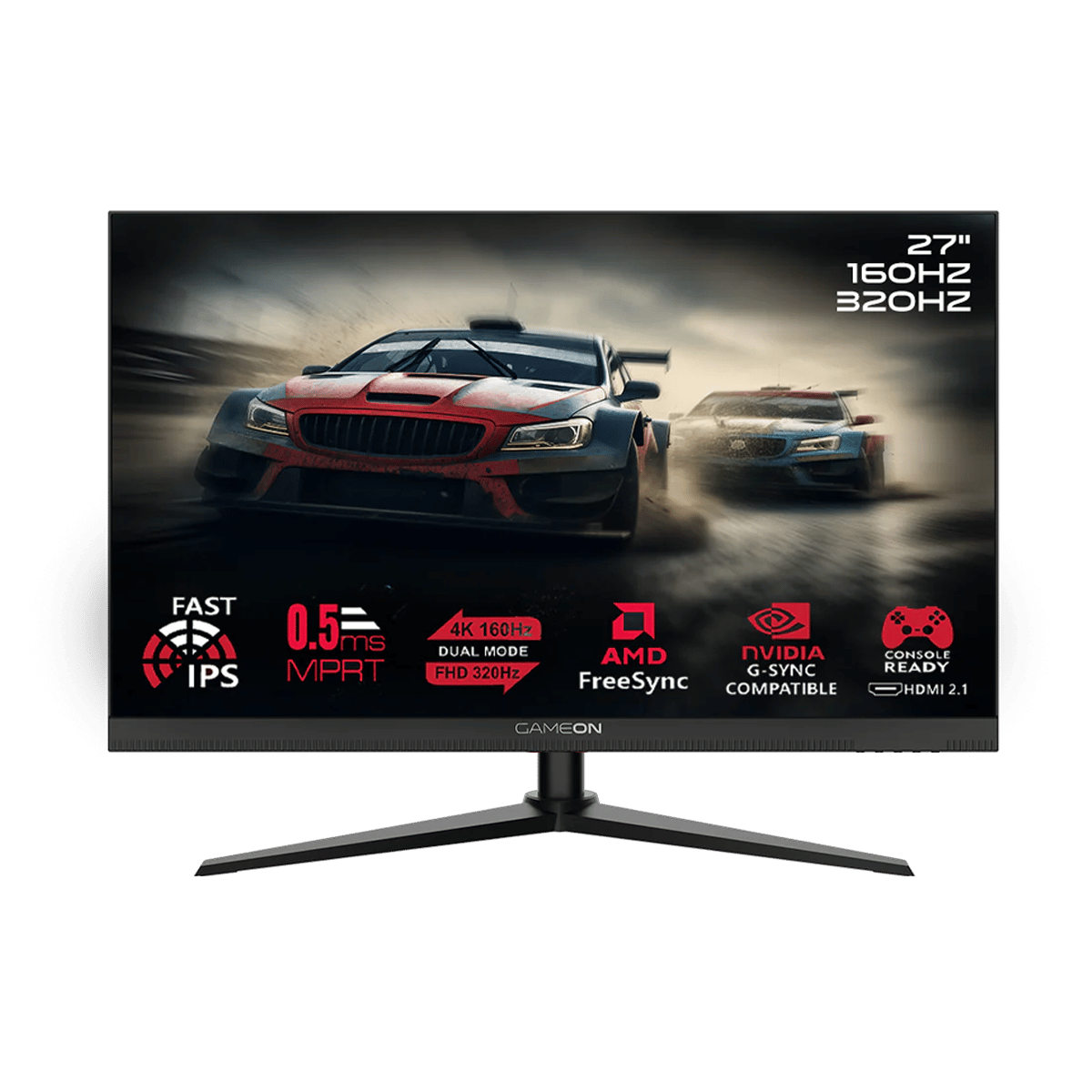 GAMEON GOSX27B Switch X Series 27-inch Dual Switch 4K UHD 160Hz/FHD 320Hz, MPRT 0.5ms, HDMI 2.1, Fast IPS Gaming Monitor (Supports PS5) |Black