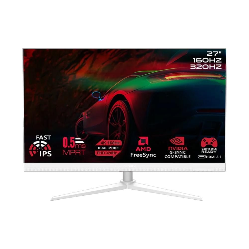 GAMEON GOSX27W Switch X Series 27" Dual Switch 4K UHD 160Hz/FHD 320Hz, MPRT 0.5ms, HDMI 2.1, Fast IPS Gaming Monitor (Supports PS5) |White