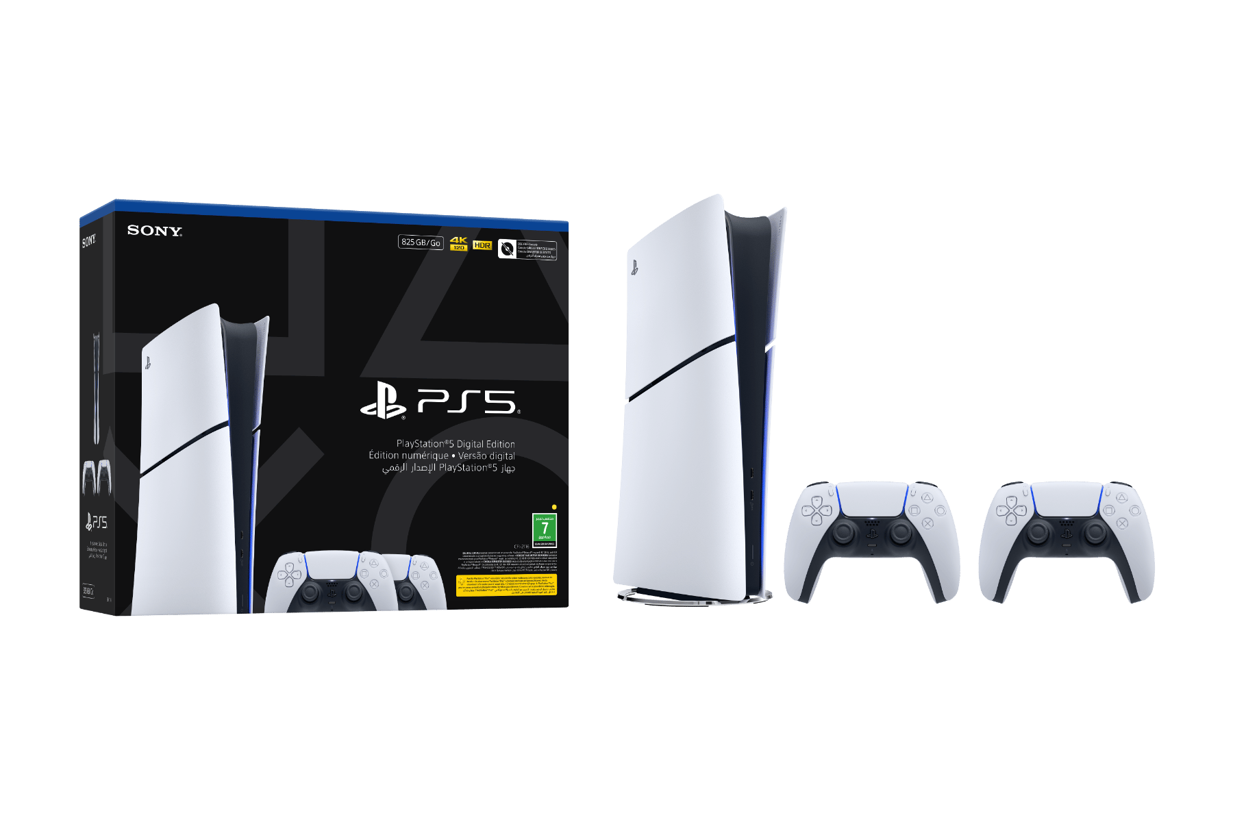 Sony PlayStation®5 Digital Edition 825GB Console with extra Dualsense Wireless Controller - White