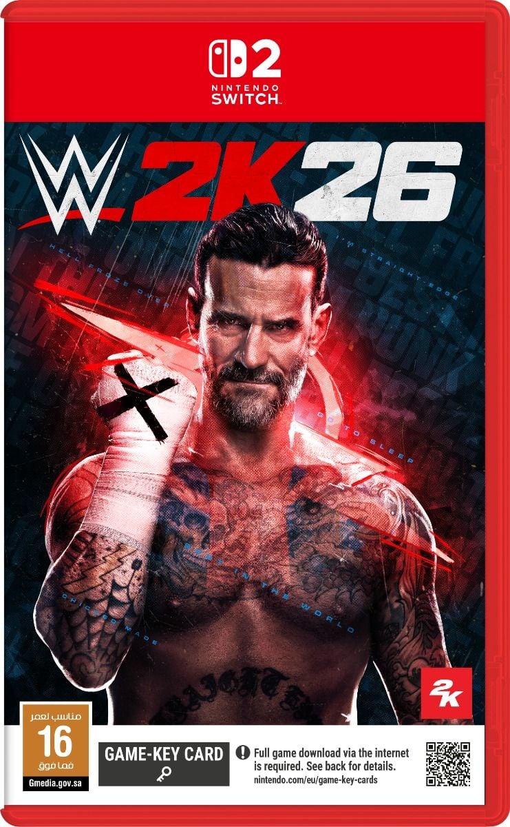 بطاقة مفتاح لعبة WWE 2K26 لجهاز نينتندو سويتش 2