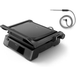 Philips Contact Grill 7000 Series - 2200W, Open 180° Flat Grilling, Temperature Probe, Precision Digital Control, Timer, Adjustable Height, Removable Plates, High Power, Handle Lock - HD6307/70
