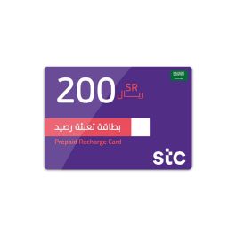 بطاقة إعادة شحن باقة STC مسبقة الدفع السعودية 200 ريال سعودي أزرق/أحمر