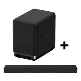 Sony HT-A3000 250W A Series 3.1 Channel 360 Spatial Sound Mapping Soundbar Dolby Home Theatre System Black with SONY SA-SW5 300W Additional Wireless Subwoofer