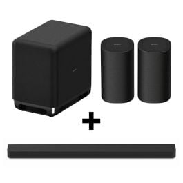 Sony HT‑A9000 Bravia Theatre Bar 9 360 Spatial Sound Mapping Premium Soundbar Home Theatre System Black with Additional Wireless Rear Speakers and Additional Wireless Subwoofer