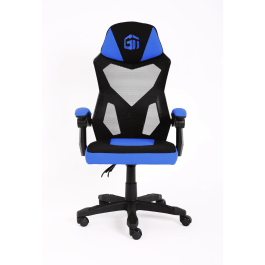 كرسي الألعاب GamerTek Ignite – الإصدار الأزرق، قماش وشبك قابل للتهوية، تصميم مريح، ارتفاع قابل للتعديل، يتحمل حتى 120 كجم