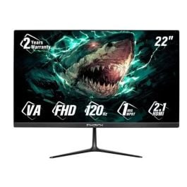 شاشة ألعاب SHARX Bite مقاس 22 بوصة بدقة FHD، معدل تحديث 120Hz OD، زمن استجابة 1ms MPRT، لوحة VA، تدعم HDR10، متوافقة مع FreeSync & G-Sync، مزودة بمنافذ HDMI 2.1 & DisplayPort 1.2، تدعم التثبيت على الحائط VESA Mount، مع سماعات مدمجة بقوة 2W