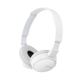 Sony MDR-ZX110AP Wired On-Ear Headphones Tangle-Free Cable with Microphone White