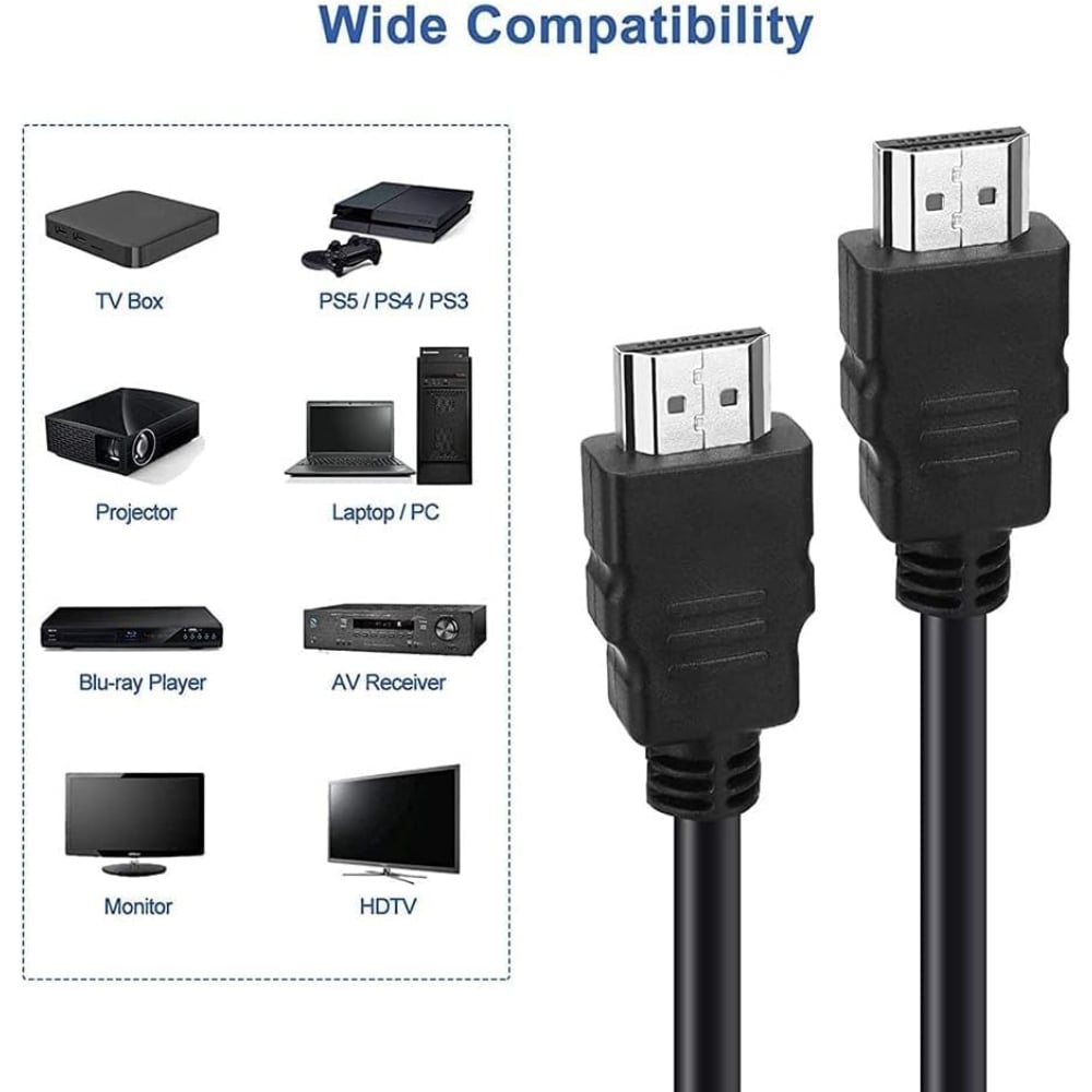 آسا كابل HDMI بدعم 4K بسرعة 60Hz من طرف إلى طرف بطول 10 متر – أسود