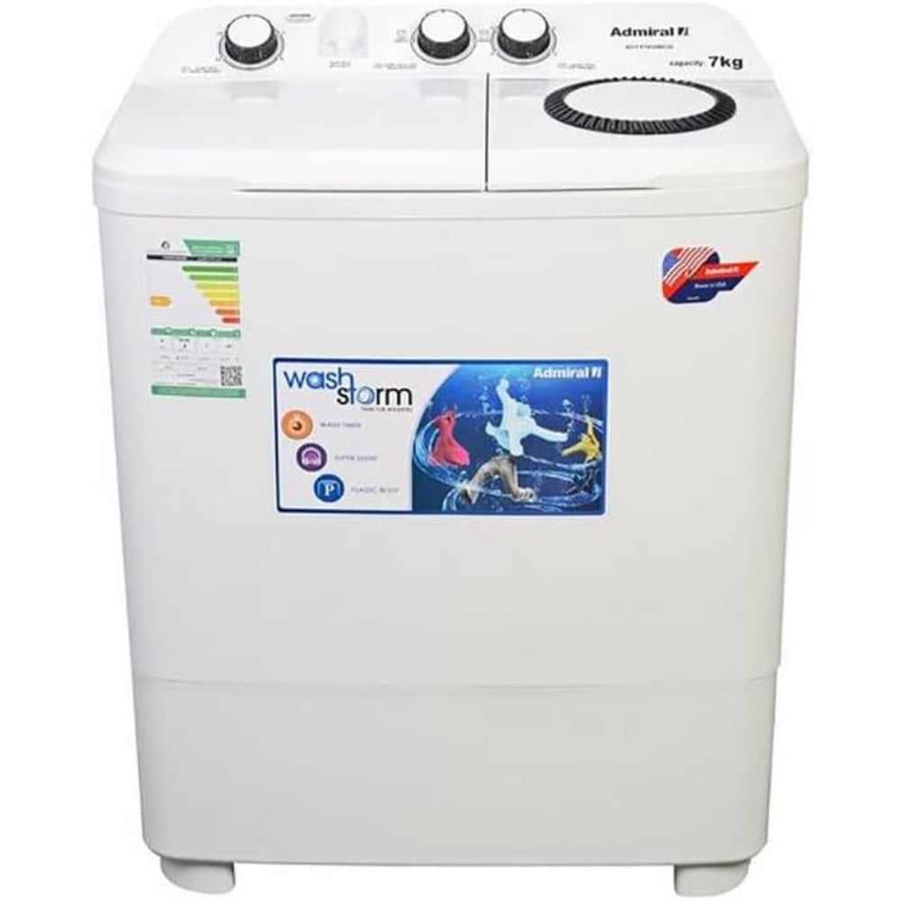 Admiral Twin Tub Semi-Automatic Washing Machine With With Knob Control 7 Kg White