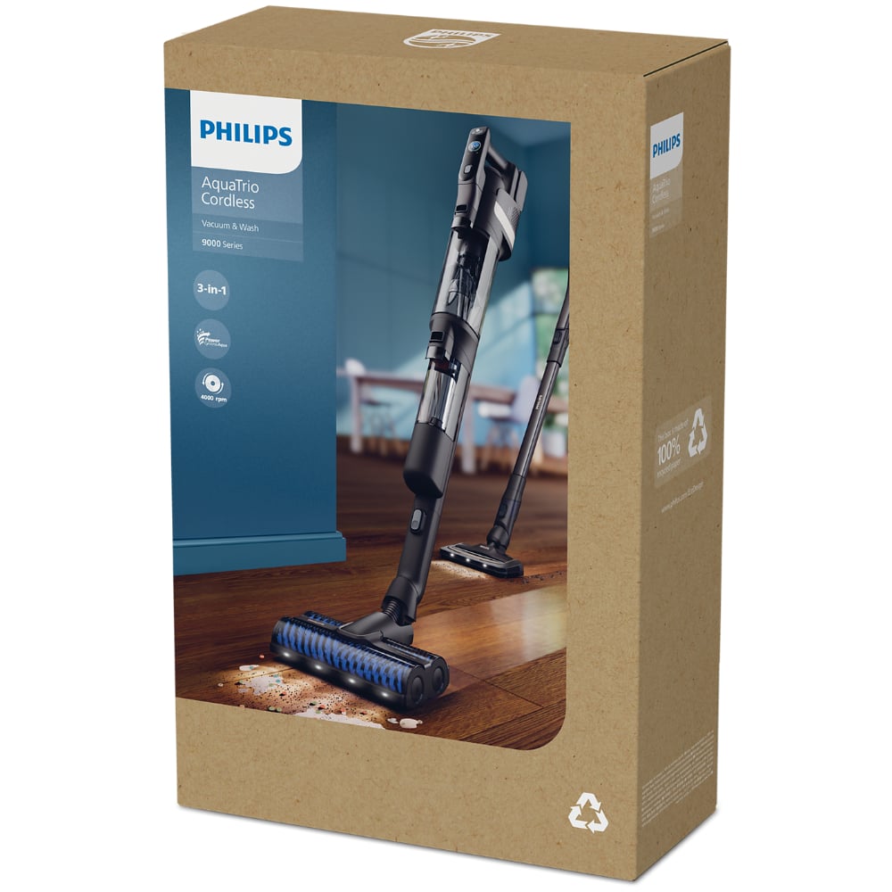 Philips AquaTrio 9000 Series Cordless Vacuum & Wash | Vacuum and Wash System | Deep Cleaning | XW9463/10