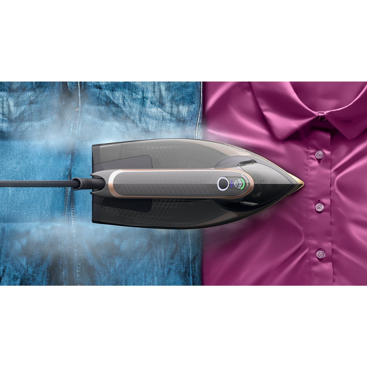 Philips 3000W Azur 8000 Series Auto Shut-Off Continuous Steam Steam Iron Black/Rose Gold