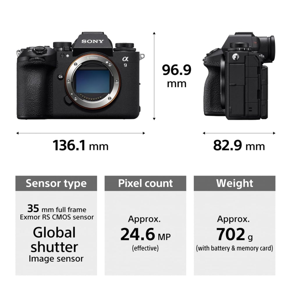 Sony ILCE-9M3 Alpha 24.6 MP 4K 120p Full-Frame Interchangeable-Lens Mirrorless Camera Black with Sony SEL70200GM2 E Mount FE 70–200mm F2.8 GM OSS II Full-Frame Lens