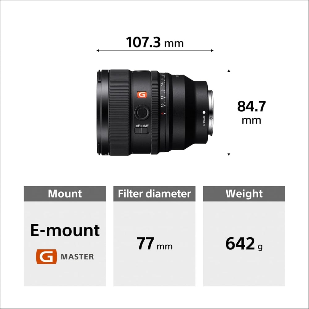 Sony FE 85mm | SEL85F14GM2 | F1.4 GM II | Portrait Prime Lens | Full-Frame E-Mount | Black