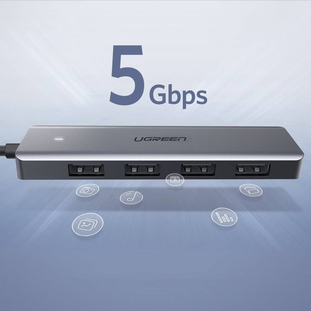 UGREEN 4-in-1 USB-A 3.2 to Micro USB Hub | Grey | UG-CM219-50985
