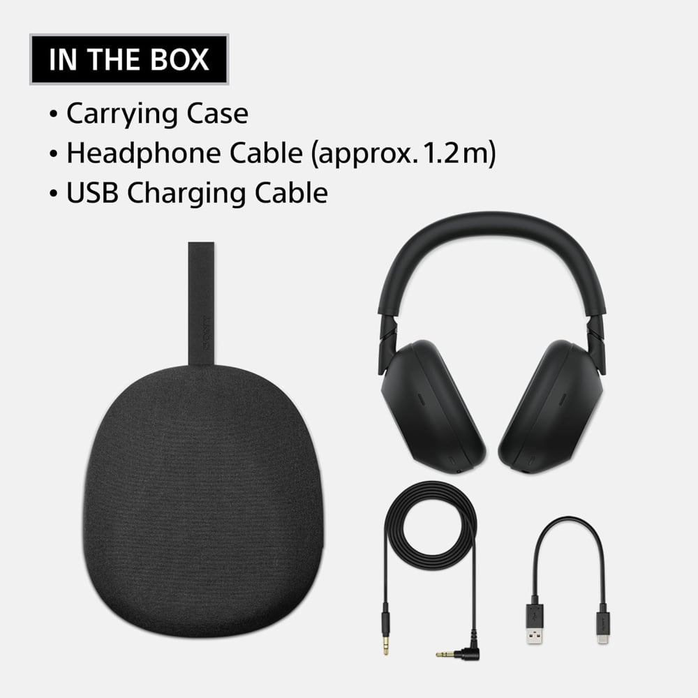Sony WH-1000XM6 Wireless Over-Ear Headphones Active Noise Cancellation 30-Hour Battery Black