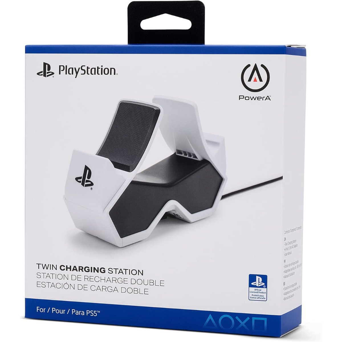 PowerA DualSense and DualSense Edge Twin Charging Station for PS5 Wireless Controller White