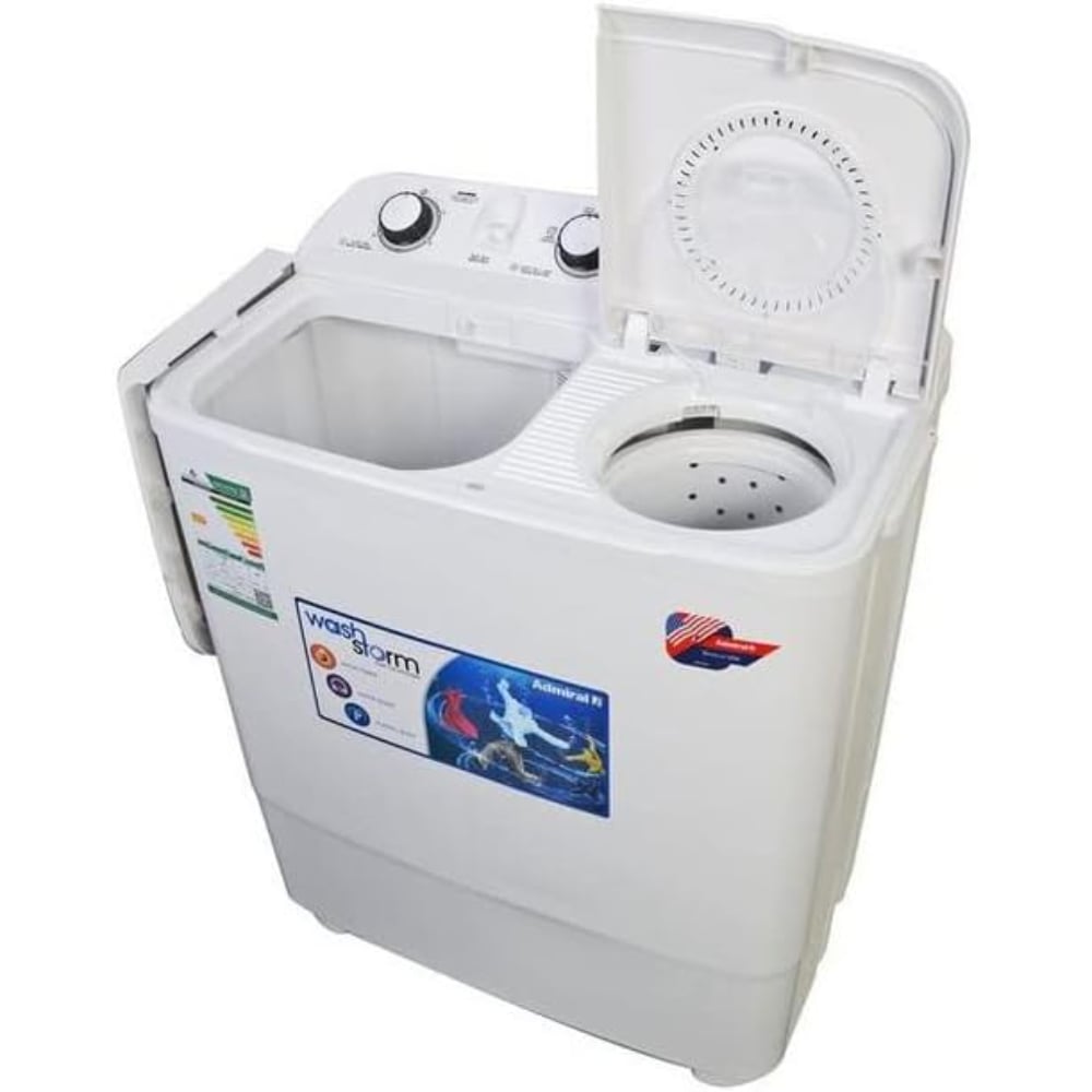 Admiral Twin Tub Semi‑Automatic Washing Machine | 7 Kg | Knob Control | White | ADTT7KUWCQ