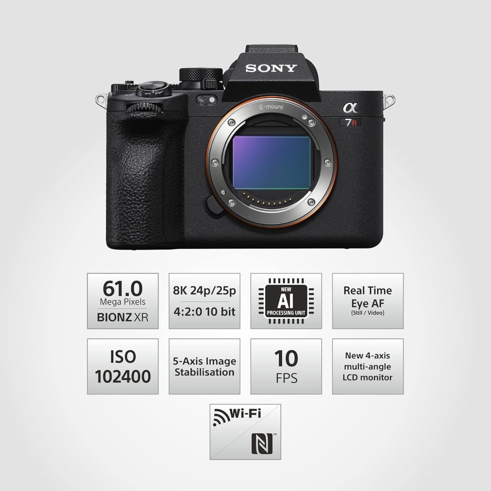 Sony ILCE-7RM5 Alpha Full-Frame High Resolution 61 MP 8k 24p Recording Digital Camera Black