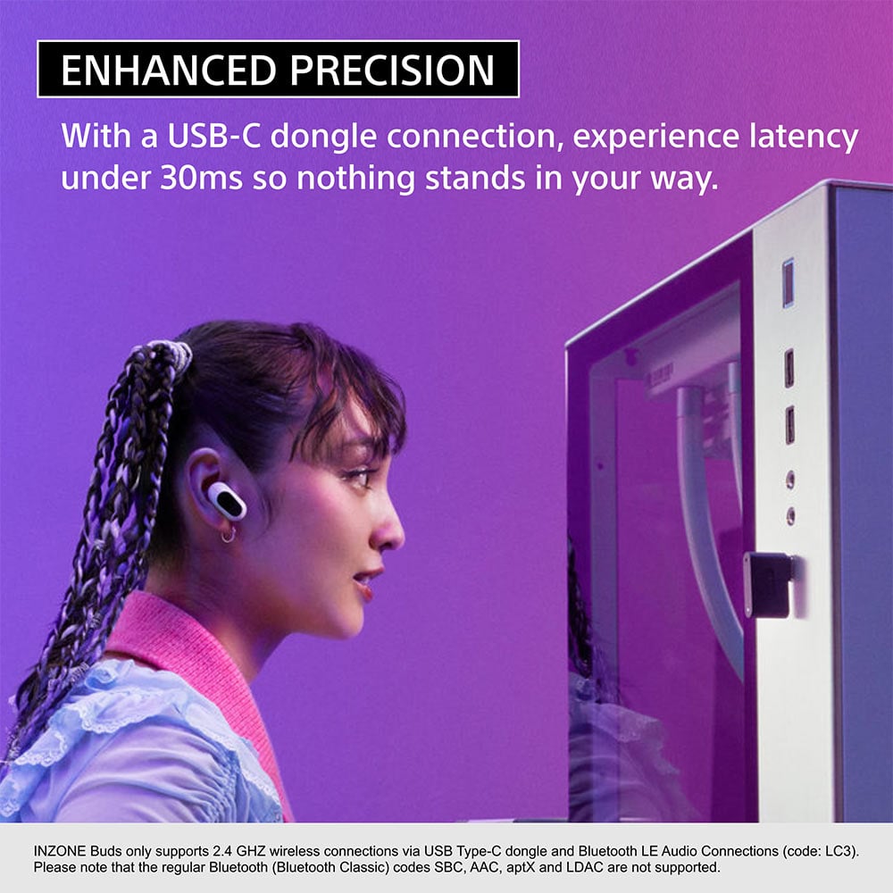 Sony INZONE WF-G700N True Wireless Gaming Earbuds Noise Cancellation White