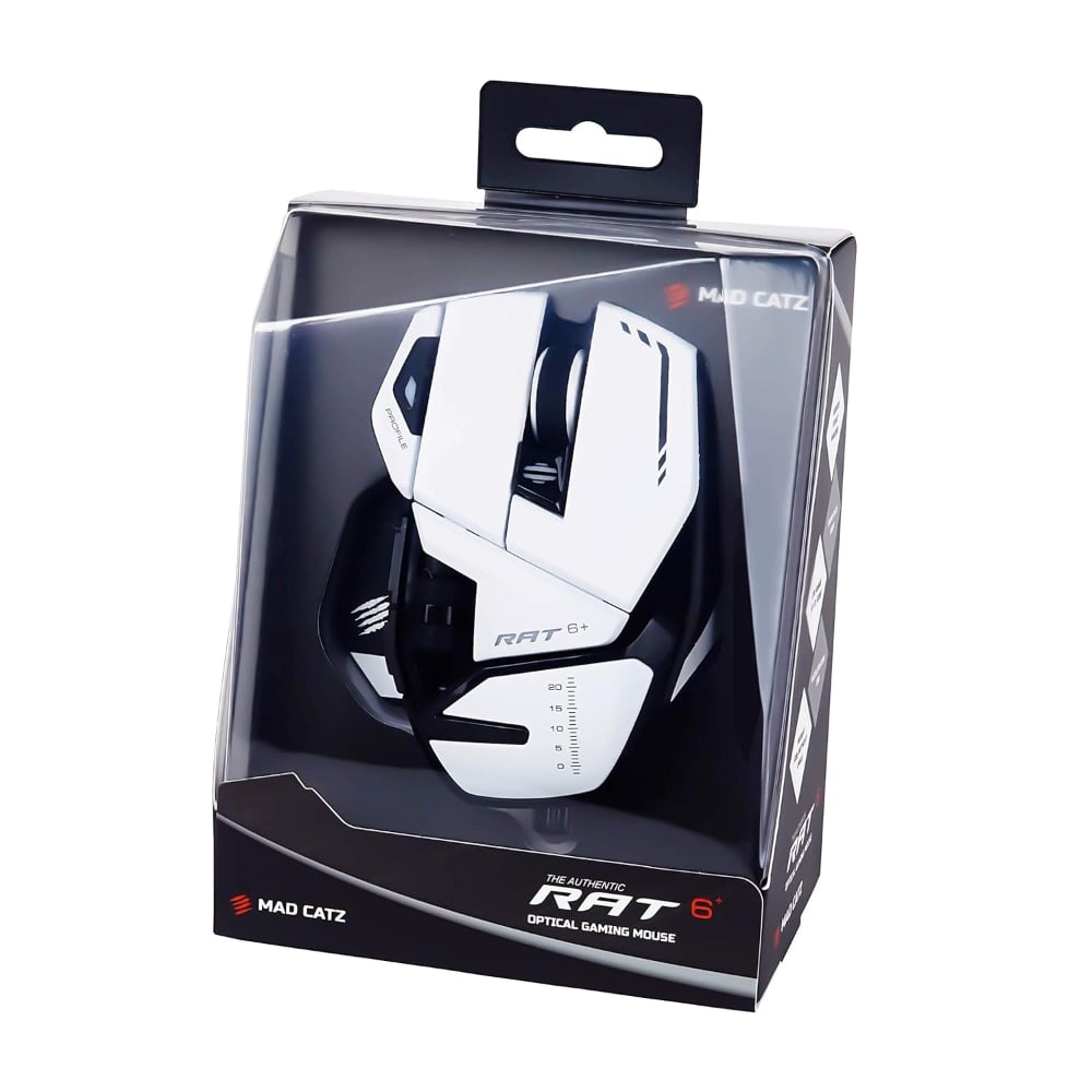 Mad Catz The Authentic R.A.T. 6+ Optical Wired Gaming Mouse White