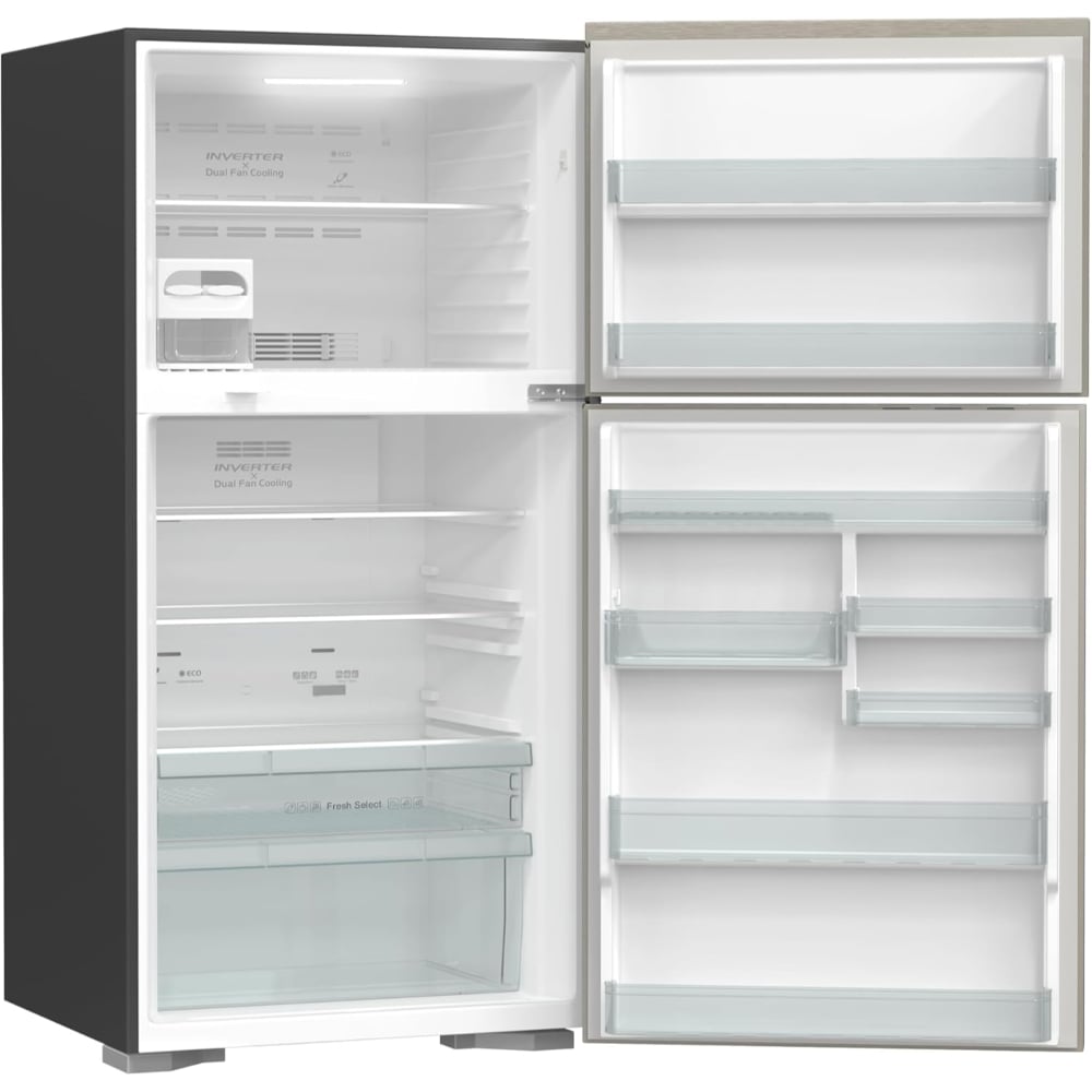 Hitachi Top Mount Double Door Refrigerator | 18 Cu.Ft (510L) | Dual Fan Cooling + Inverter | HRTN8565DFPSVSA | Silver