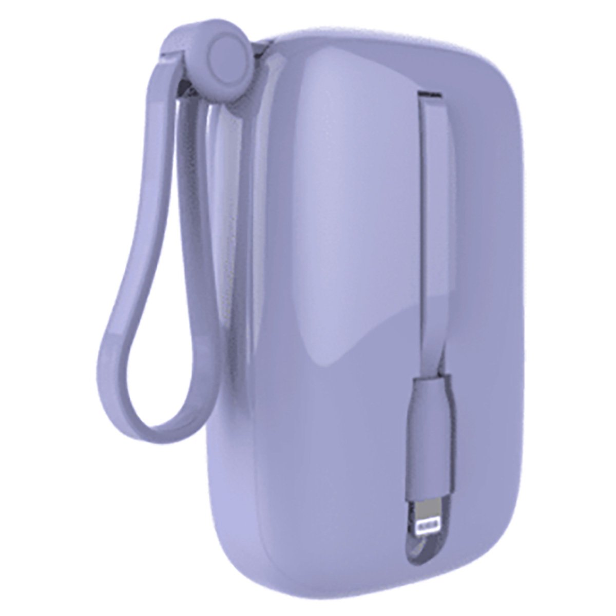WOPOW 10000mAh Quick Charge PD Portable Power Bank with Digital Display & Built-In Cable | Purple | RS-6933185728978