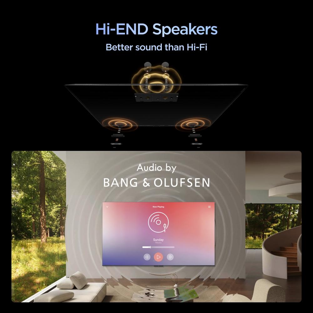 TCL 85 Inch SQD Mini LED 4K Smart TV, 800 Dimming Zones, 2700 Nits HDR, HVA 2.0 Pro Panel, Bang & Olufsen Audio, 288Hz VRR