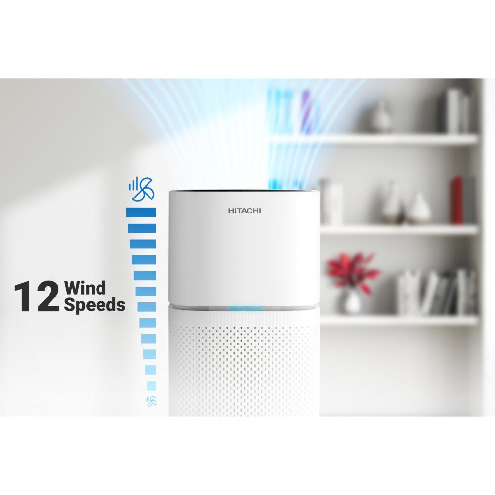 Hitachi Air Purifier | Smart Digital Touch Control | Coverage Up to 48 m² | HEPA & Activated Carbon Filters | White | EP-TZ50WG