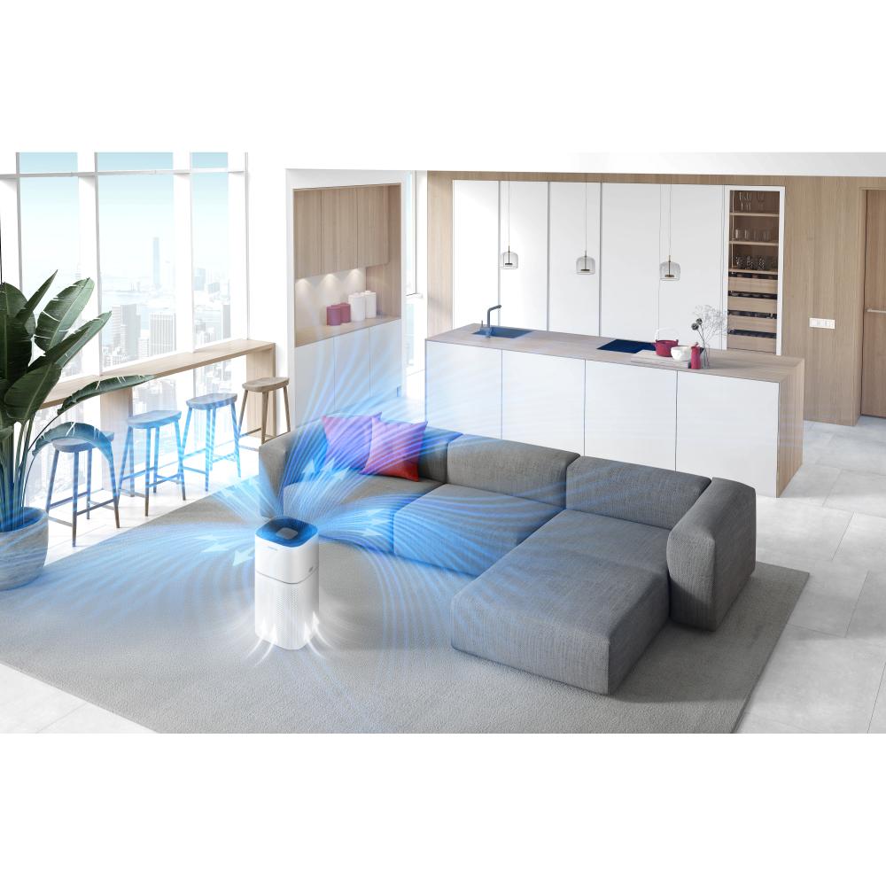 Hitachi Air Purifier | Smart Digital Touch Control | Coverage Up to 48 m² | HEPA & Activated Carbon Filters | White | EP-TZ50WG