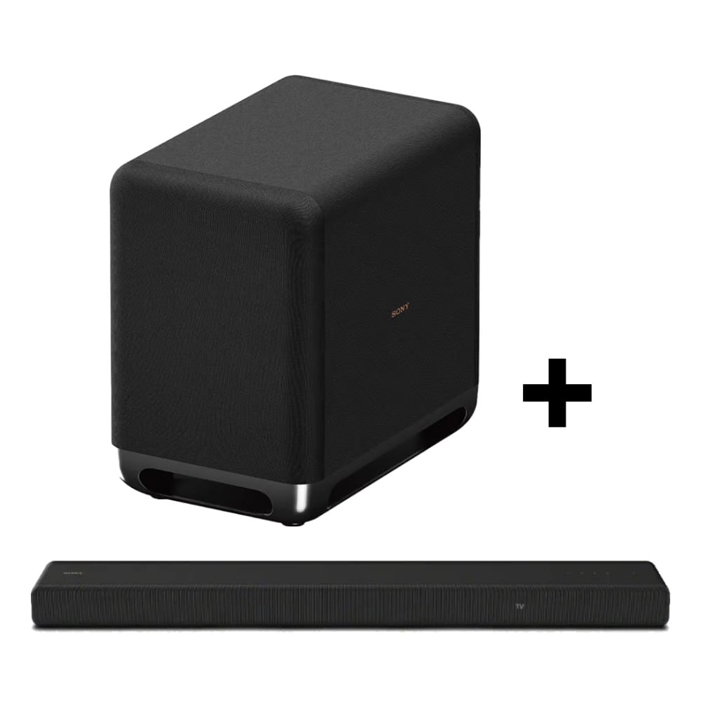 Sony HT-A3000 250W A Series 3.1 Channel 360 Spatial Sound Mapping Soundbar Dolby Home Theatre System Black with SONY SA-SW5 300W Additional Wireless Subwoofer