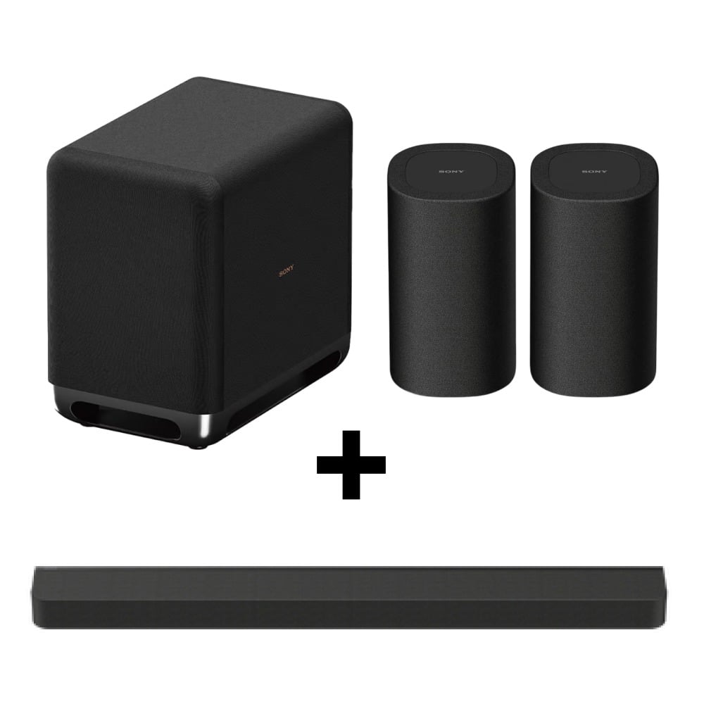 Sony HT-A8000 Bravia Theatre Bar 8 Premium Soundbar Home Theatre System Black with Sony SA-SW5 300W Additional Wireless Subwoofer and Sony SA-RS8 Wireless Rear Speakers
