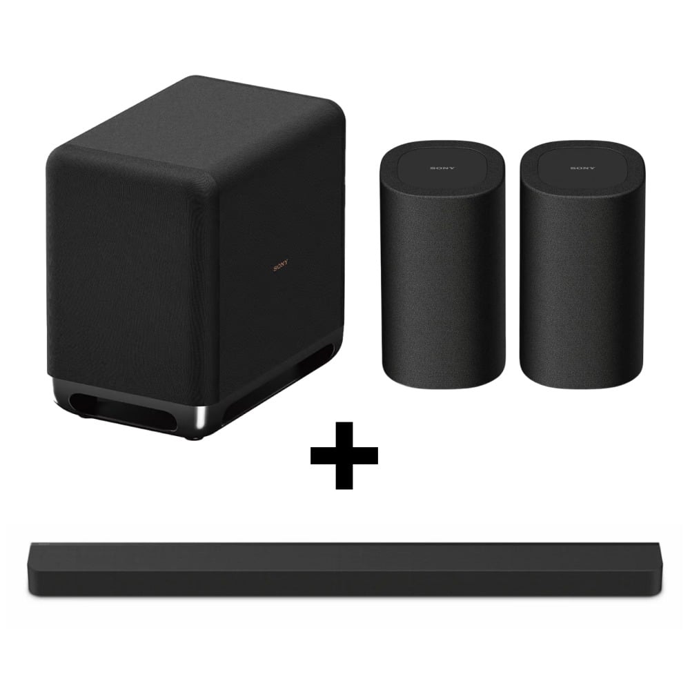 Sony HT‑A9000 Bravia Theatre Bar 9 360 Spatial Sound Mapping Premium Soundbar Home Theatre System Black with Additional Wireless Rear Speakers and Additional Wireless Subwoofer