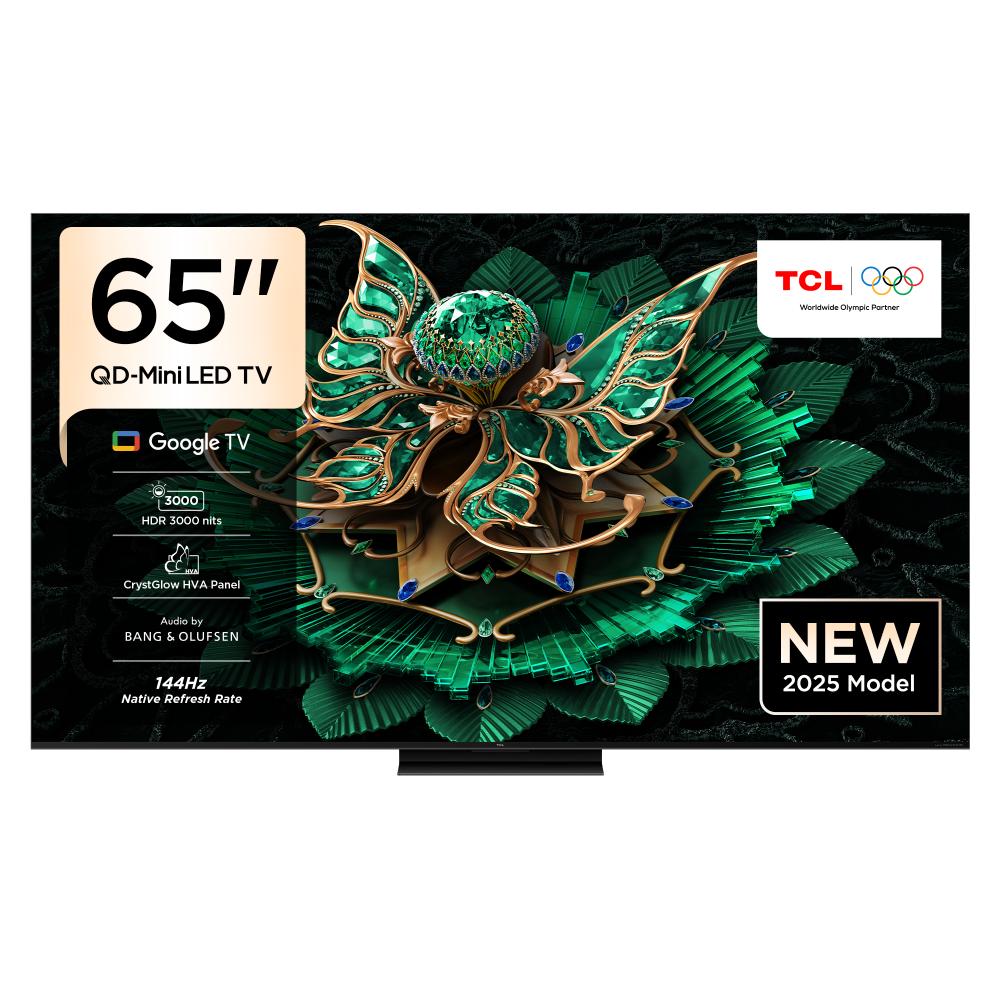 TCL 65C8K Premium QD-Mini LED smart TV featuring 144Hz refresh rate| 4500 nits peak brightness| Google TV