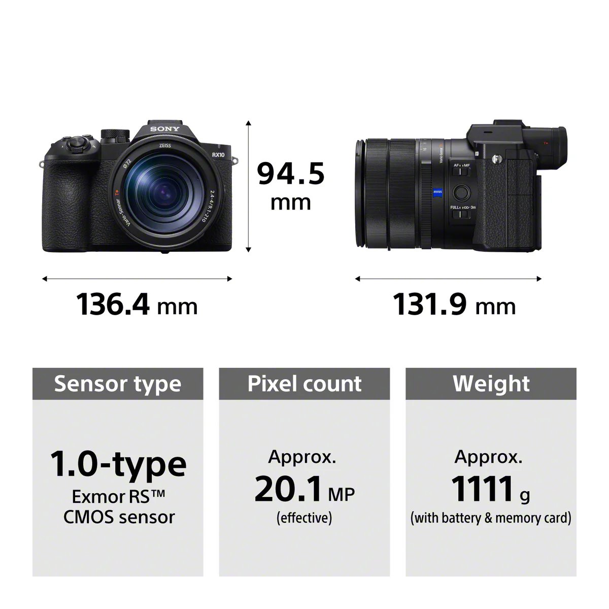 كاميرا سوني RX10 V | كاميرا بزووم قوي مقاس 24-600 مم، مع الضبط البؤري التلقائي للتعرّف في الوقت الحقيقي، وحساس بدقة 20,1 ميجا بكسل، مع إمكانية التصوير المتتابع بسرعة 30 إطارًا في الثانية الخالي من التعتيم | DSC-RX10M5