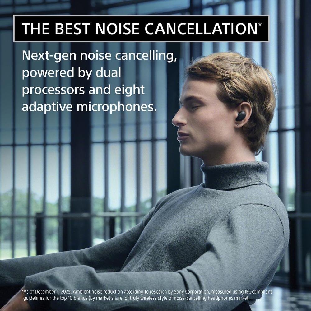Sony WF-1000XM6 True Wireless Noise Cancelling Earbuds 24H Battery |2026 Model | Bluetooth in-Ear Headphones |Platinum Silver