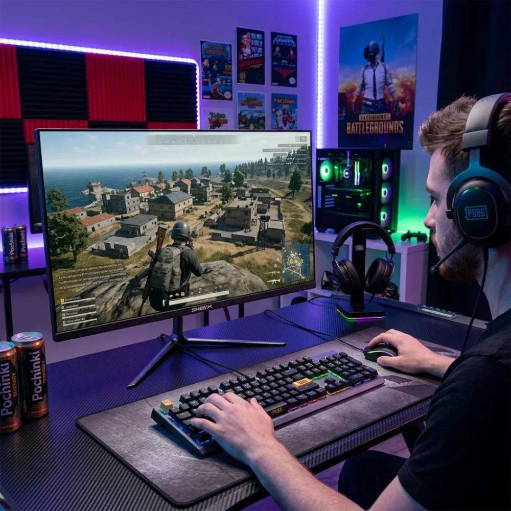 شاشة ألعاب SHARX Bite مقاس 22 بوصة بدقة FHD، معدل تحديث 120Hz OD، زمن استجابة 1ms MPRT، لوحة VA، تدعم HDR10، متوافقة مع FreeSync & G-Sync، مزودة بمنافذ HDMI 2.1 & DisplayPort 1.2، تدعم التثبيت على الحائط VESA Mount، مع سماعات مدمجة بقوة 2W