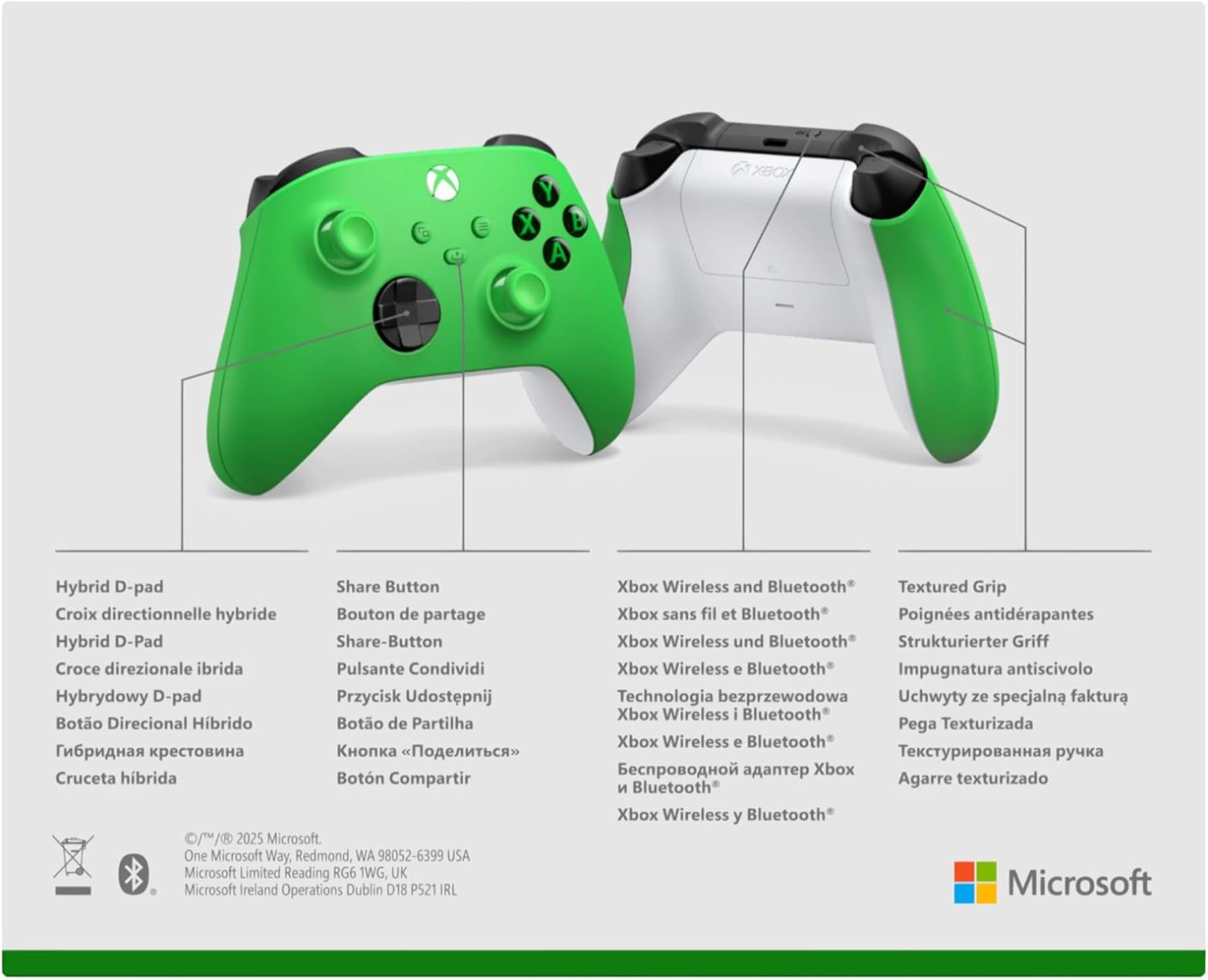 يد تحكم Microsoft Xbox اللاسلكية – أخضر Velocity Green